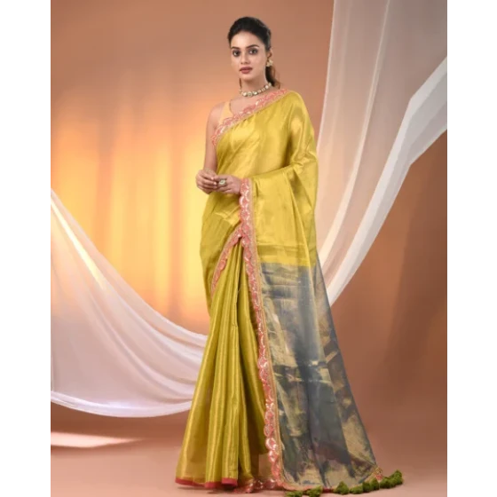 Women Lycra Saree with Blouse Piece